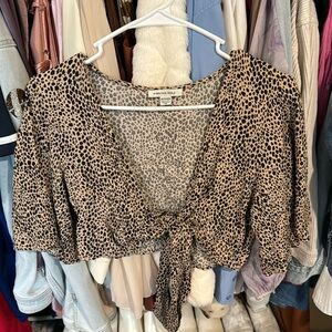 American Eagle Cheetah Print Crop Top